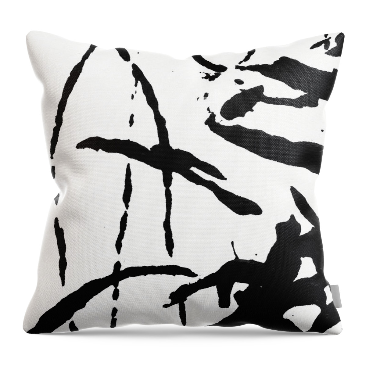Abstract Throw Pillow featuring the painting Shadow Abstract 2- Art by Linda Woods by Linda Woods