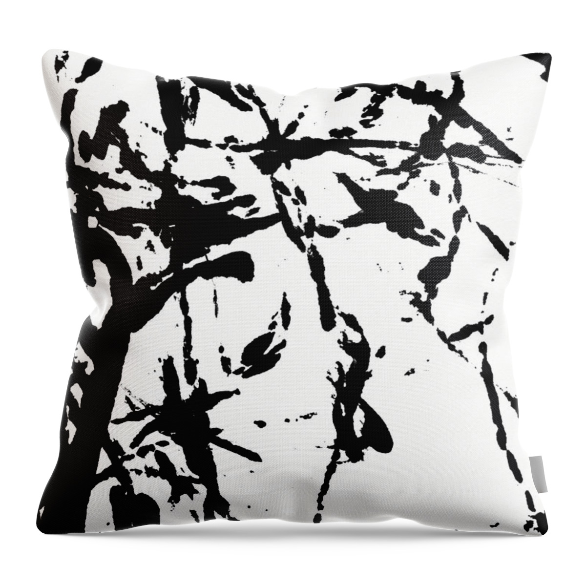 Abstract Throw Pillow featuring the painting Shadow Abstract 3-- Art by Linda Woods by Linda Woods