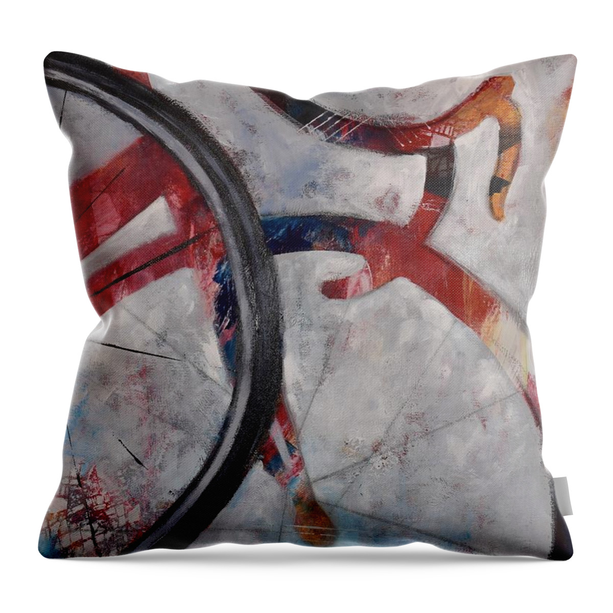 Bike Throw Pillow featuring the painting Shadow by Vivian Mora