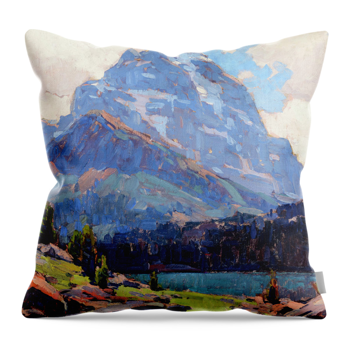 Edgar Payne Throw Pillow featuring the painting Shadowed Peaks by Edgar Payne