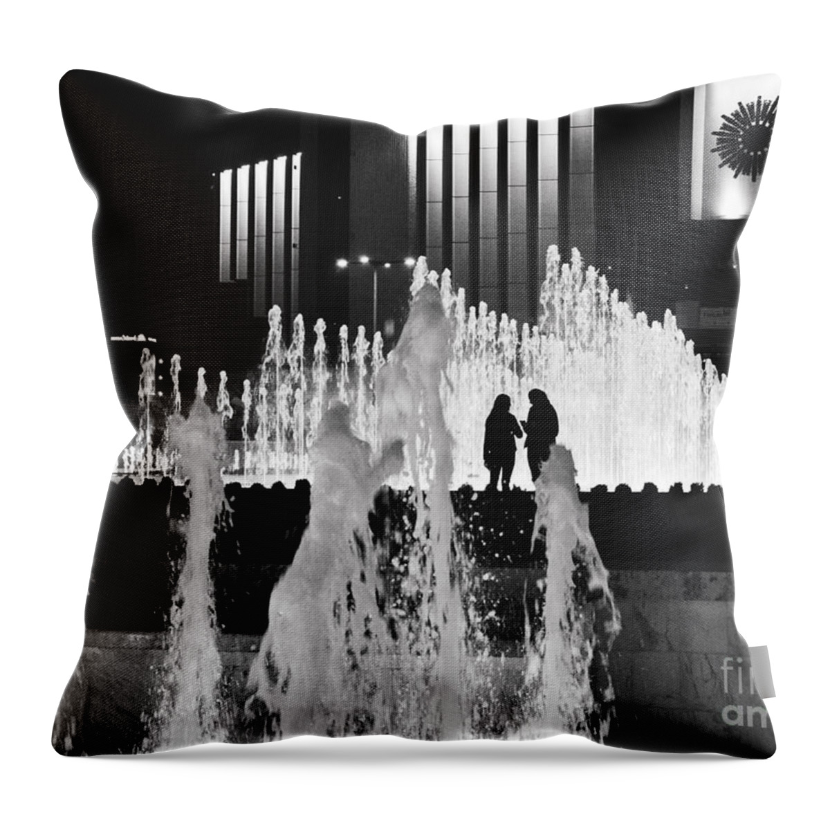 Girls Throw Pillow featuring the photograph Shadows on the water - black and white by Yavor Mihaylov