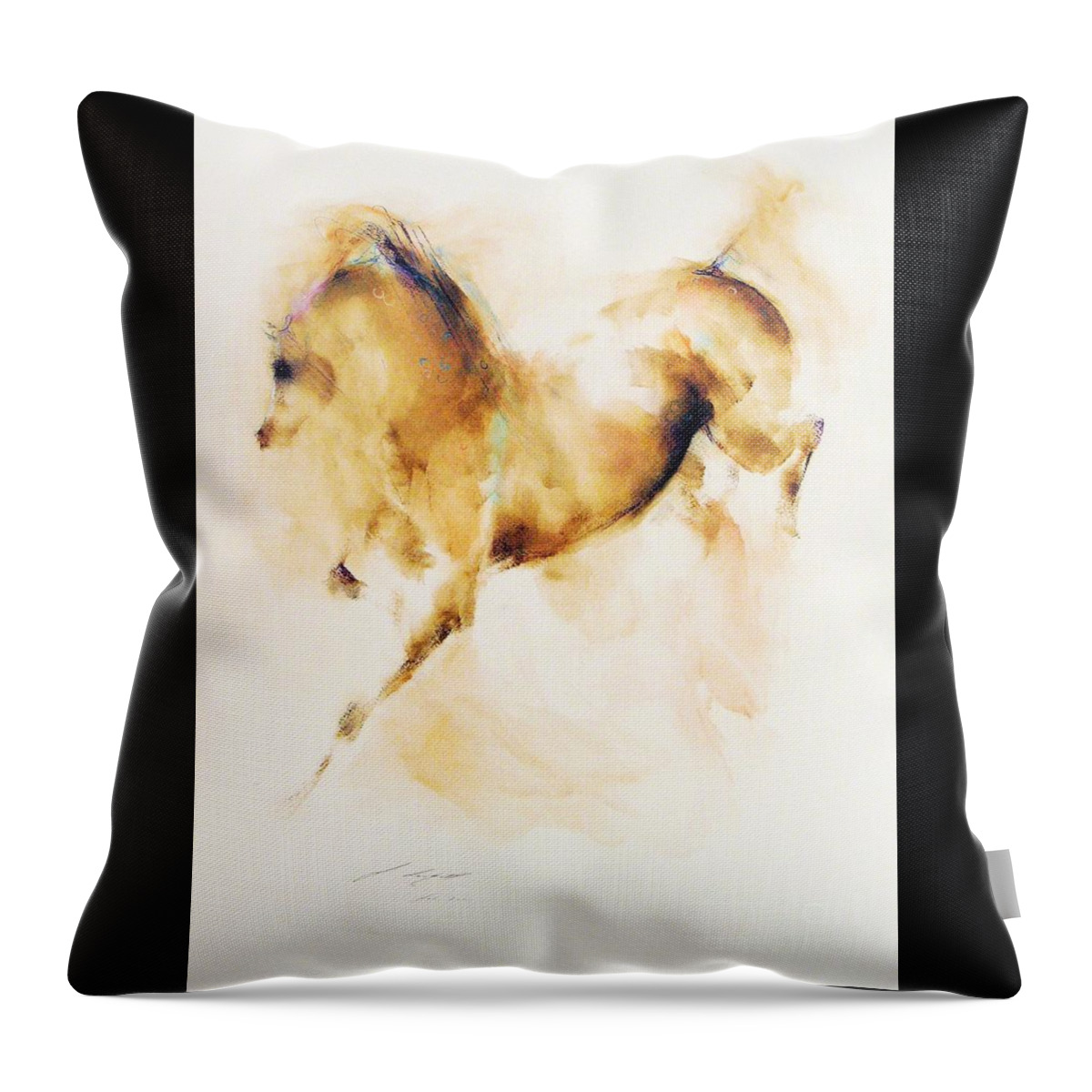 Horse Throw Pillow featuring the painting Shamara by Janette Lockett