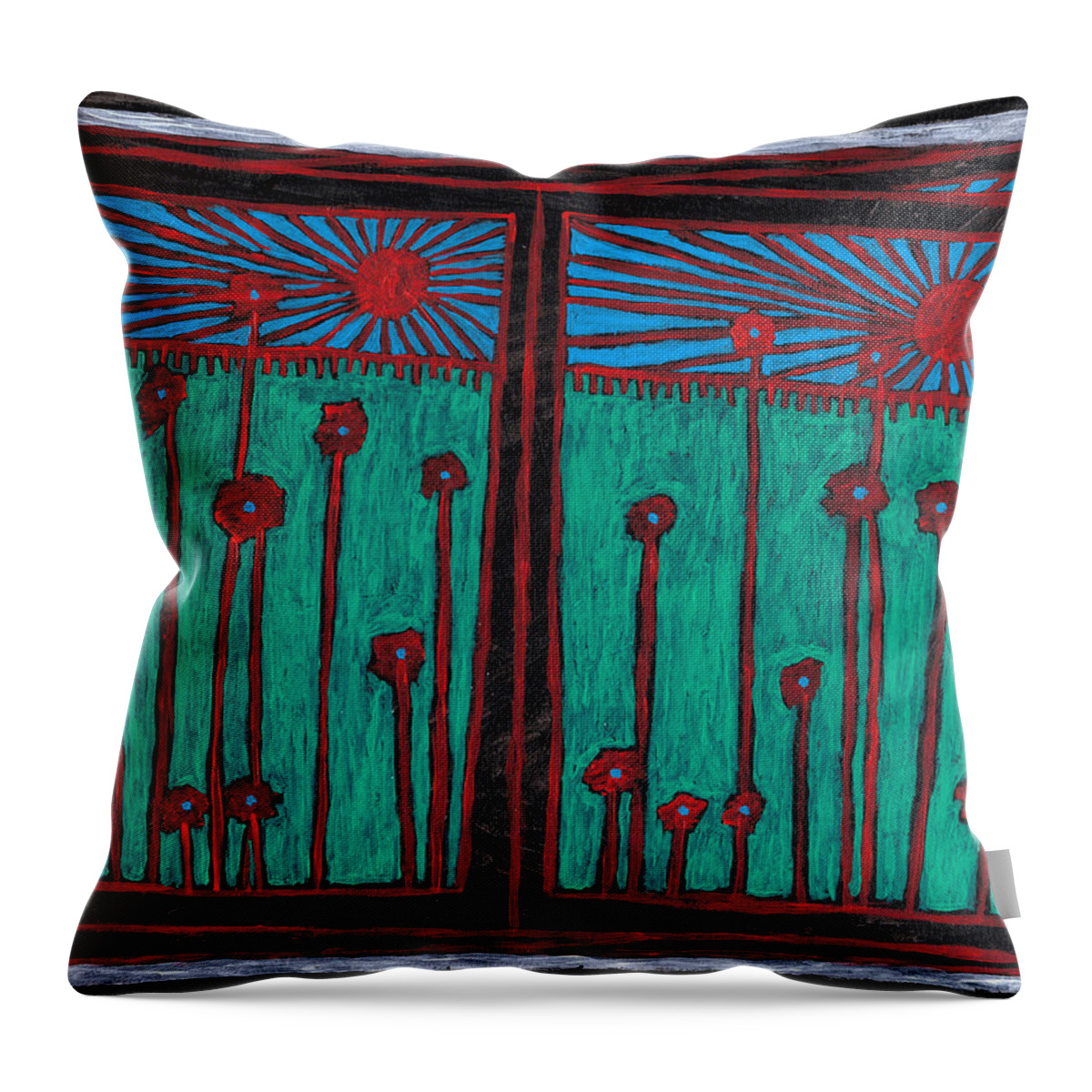 Painting Throw Pillow featuring the painting Shanghai Gardens 1 by Edgeworth Johnstone