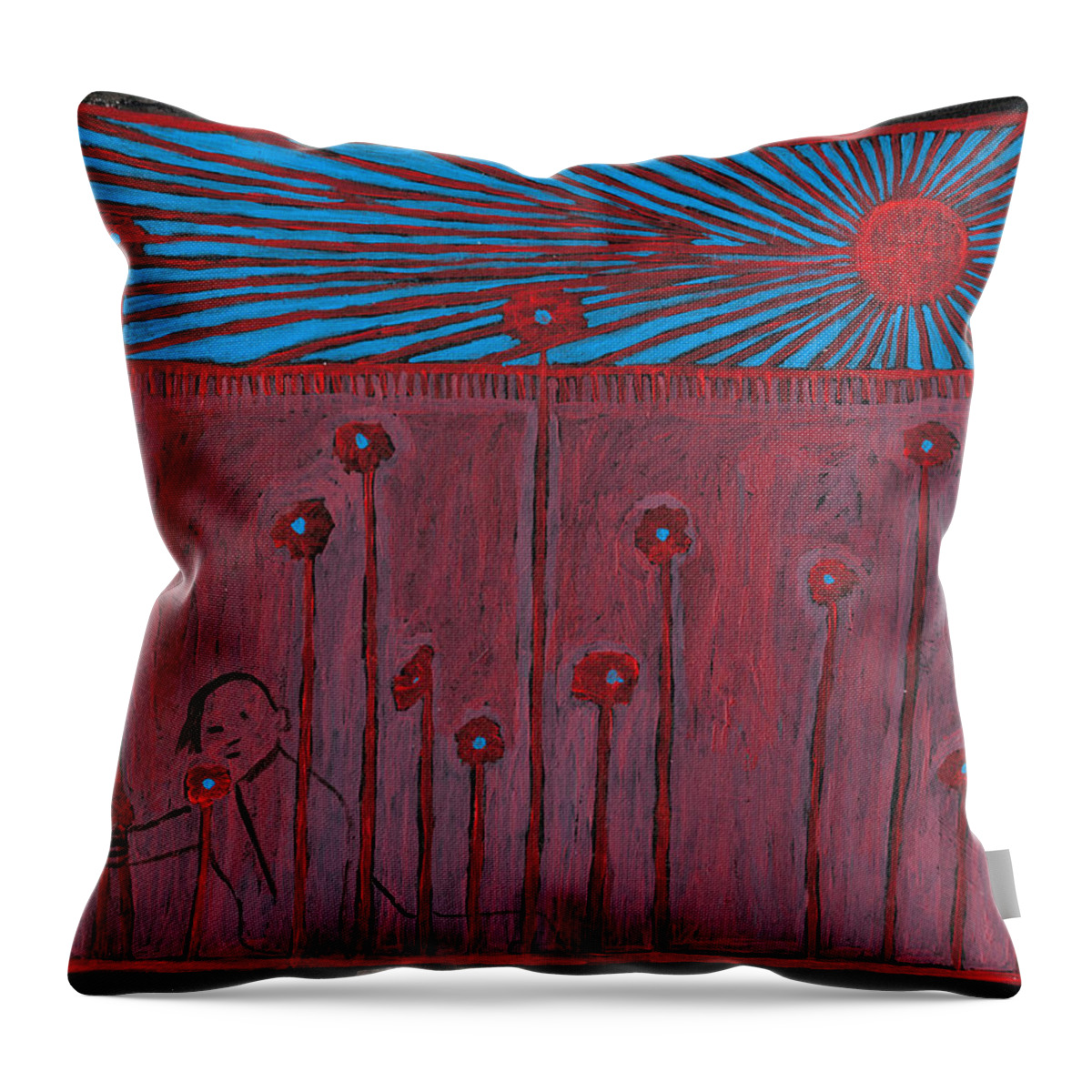 Pink Throw Pillow featuring the painting Shanghai Gardens 13 by Edgeworth Johnstone