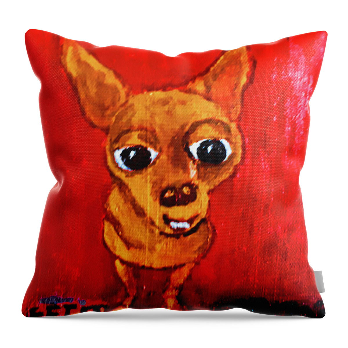 Pets Throw Pillow featuring the painting She Left Me by Gabby Tary