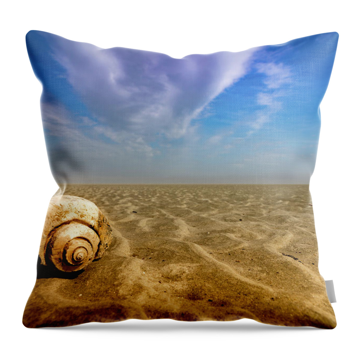 Hunting Island Throw Pillow featuring the photograph Shell at Hunting Island by Joye Ardyn Durham