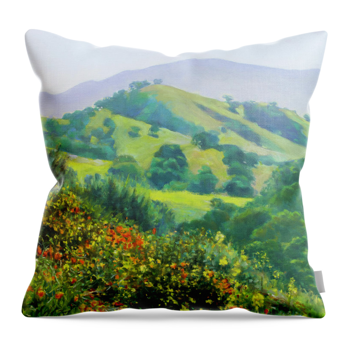 Diablo Throw Pillow featuring the painting Shell Ridge Spring No. 1 by Kerima Swain