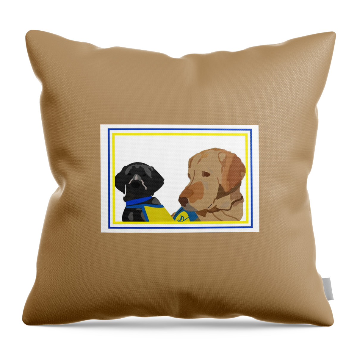 Labradors Throw Pillow featuring the digital art Shelly with Black Puppy by Caroline Elgin
