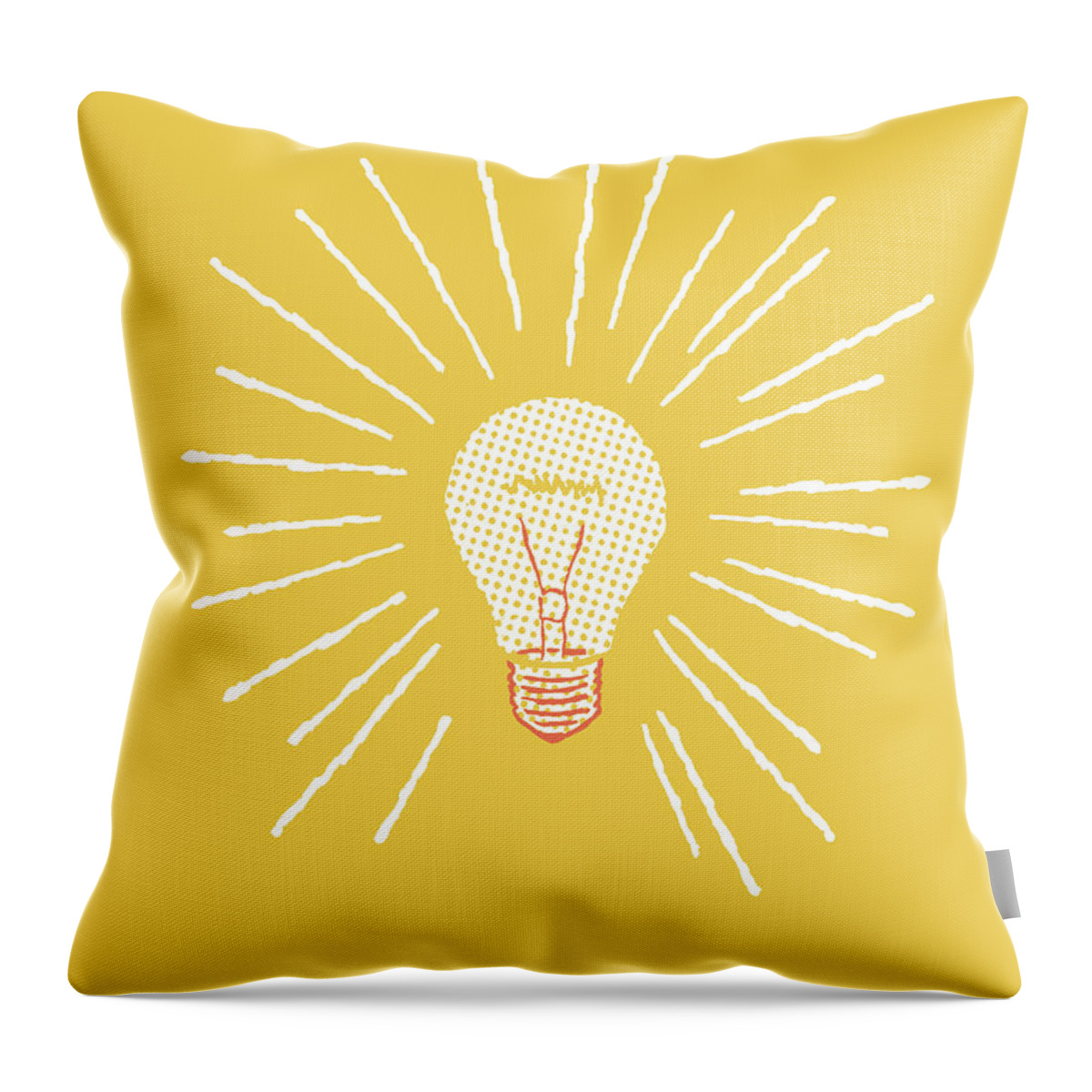 Bright Throw Pillow featuring the drawing Shining Lightbulb by CSA Images