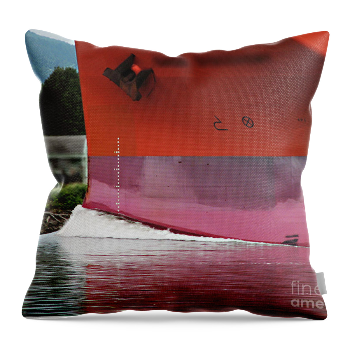 Ship Throw Pillow featuring the photograph Ship 1 Traffic on the Columbia River by Rich Collins