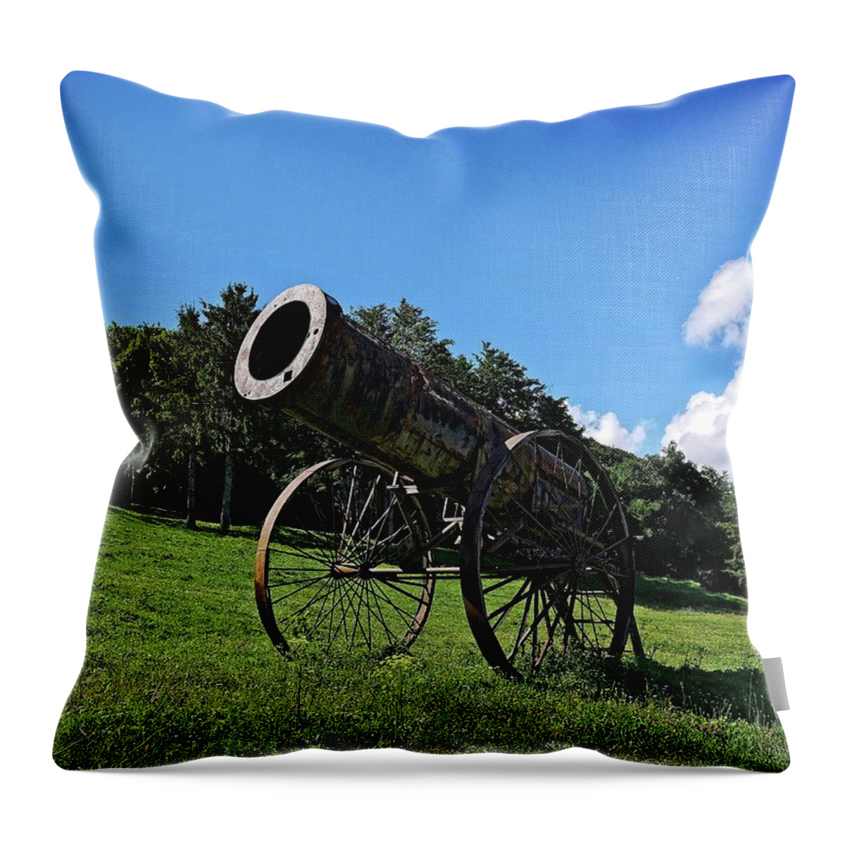 Cannon Throw Pillow featuring the photograph Shipka Pass cannon by Martin Smith