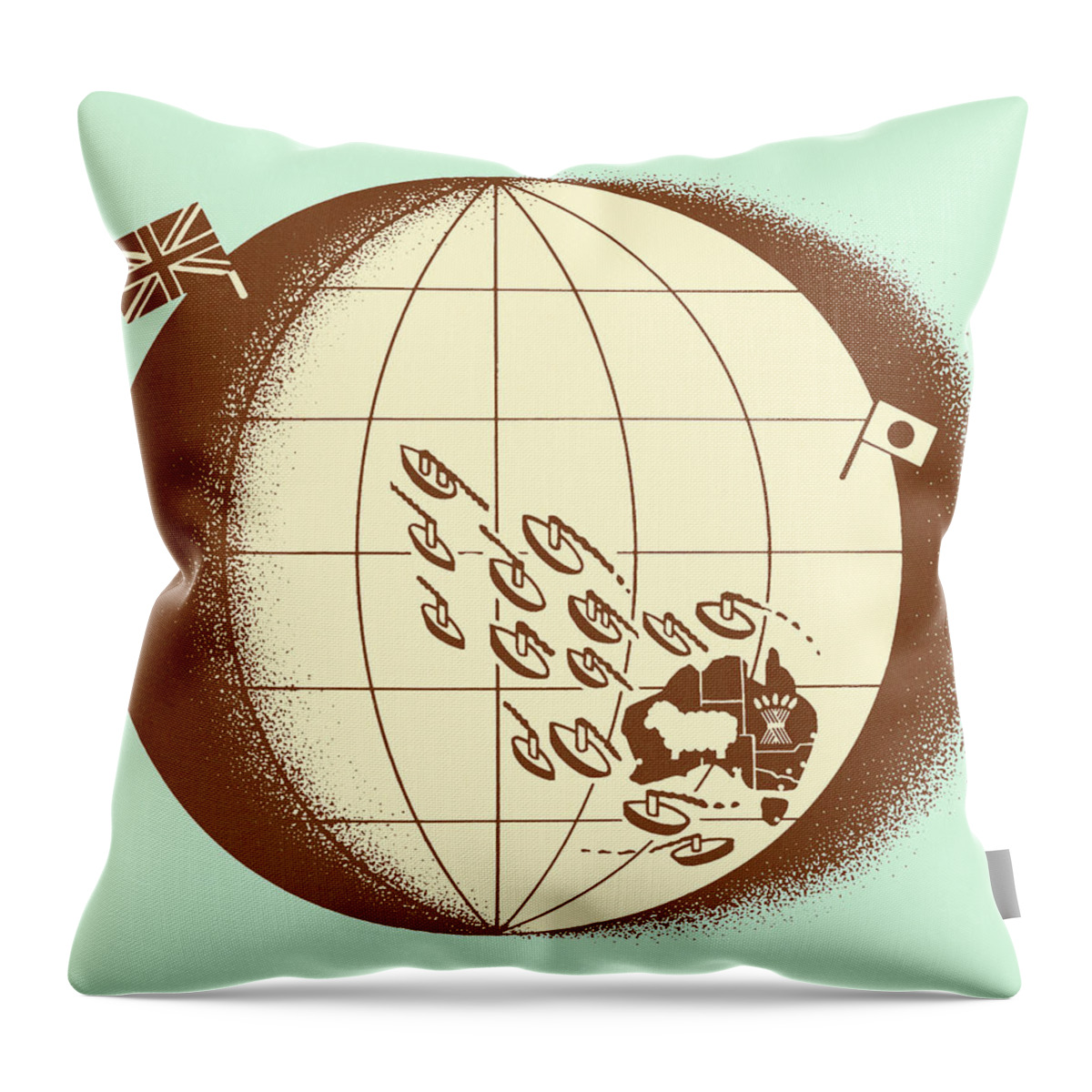 Activity Throw Pillow featuring the drawing Shipping from Australia by CSA Images