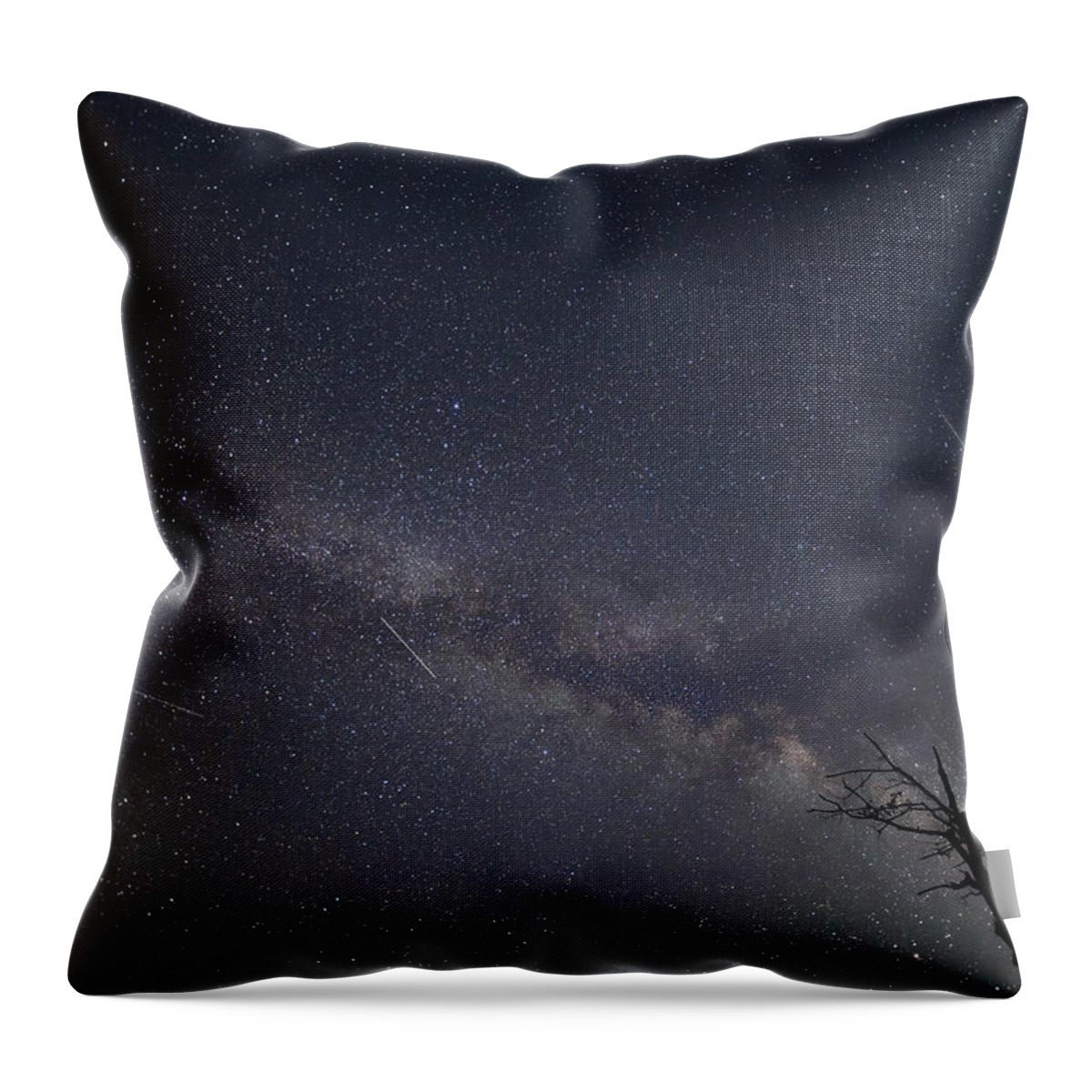 Night Throw Pillow featuring the photograph Shooting Star Night by Art Cole