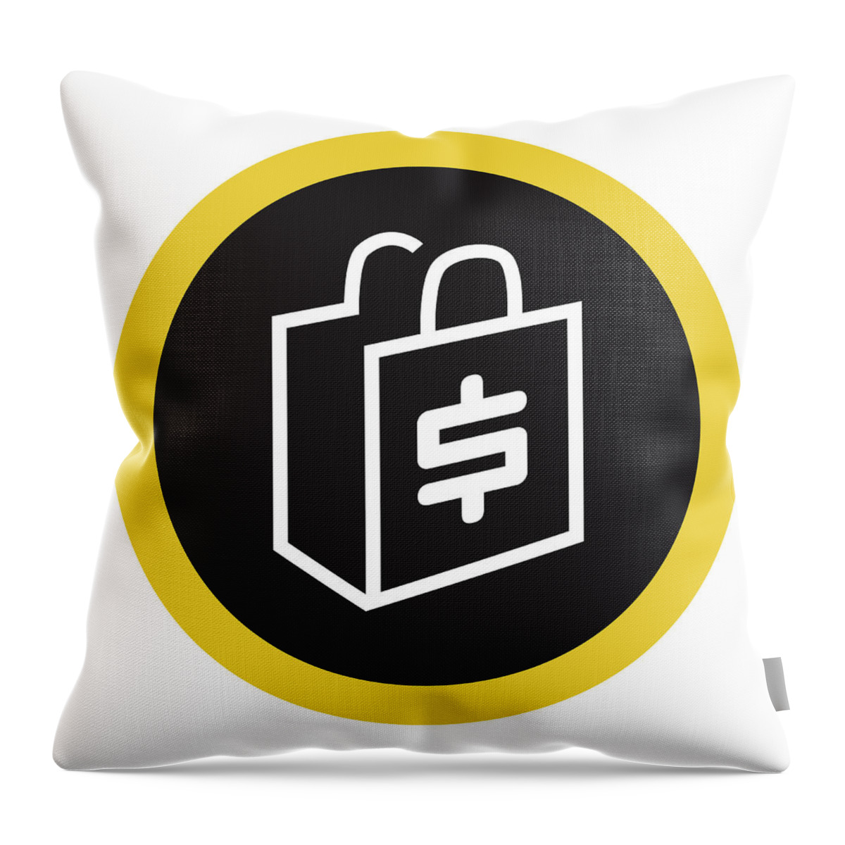Badge Throw Pillow featuring the drawing Shopping Bag by CSA Images