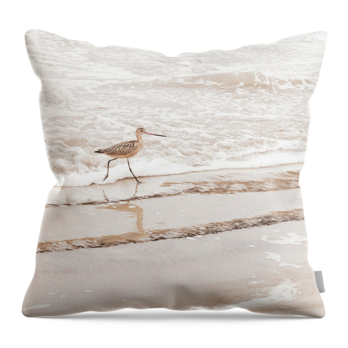 Animals Throw Pillow featuring the photograph Landscape Photography - Beach Scene #1 by Amelia Pearn