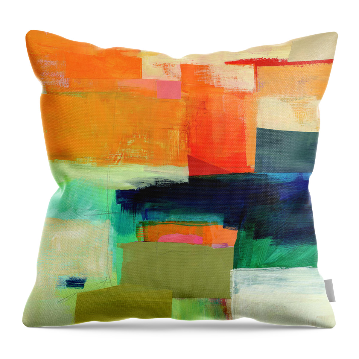 Abstract Art Throw Pillow featuring the painting Shoreline #7 by Jane Davies