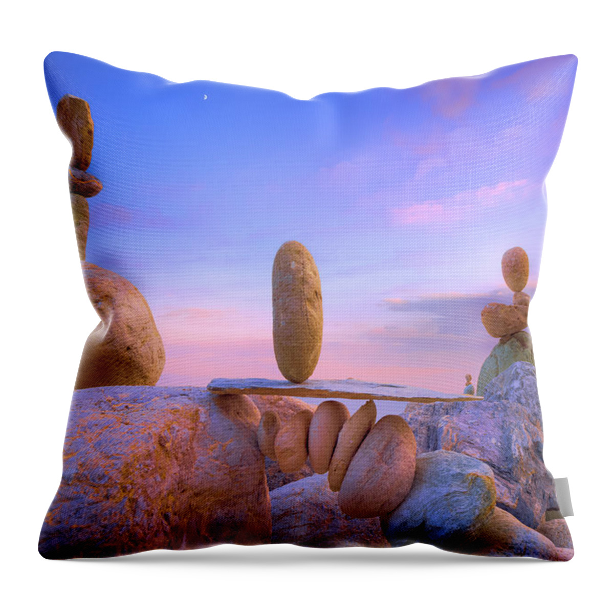 Balanced Rocks Throw Pillow featuring the photograph Signs IV by Giovanni Allievi