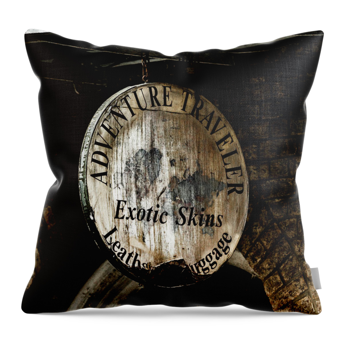 Photo Throw Pillow featuring the photograph Signs of the past by Jason Hughes