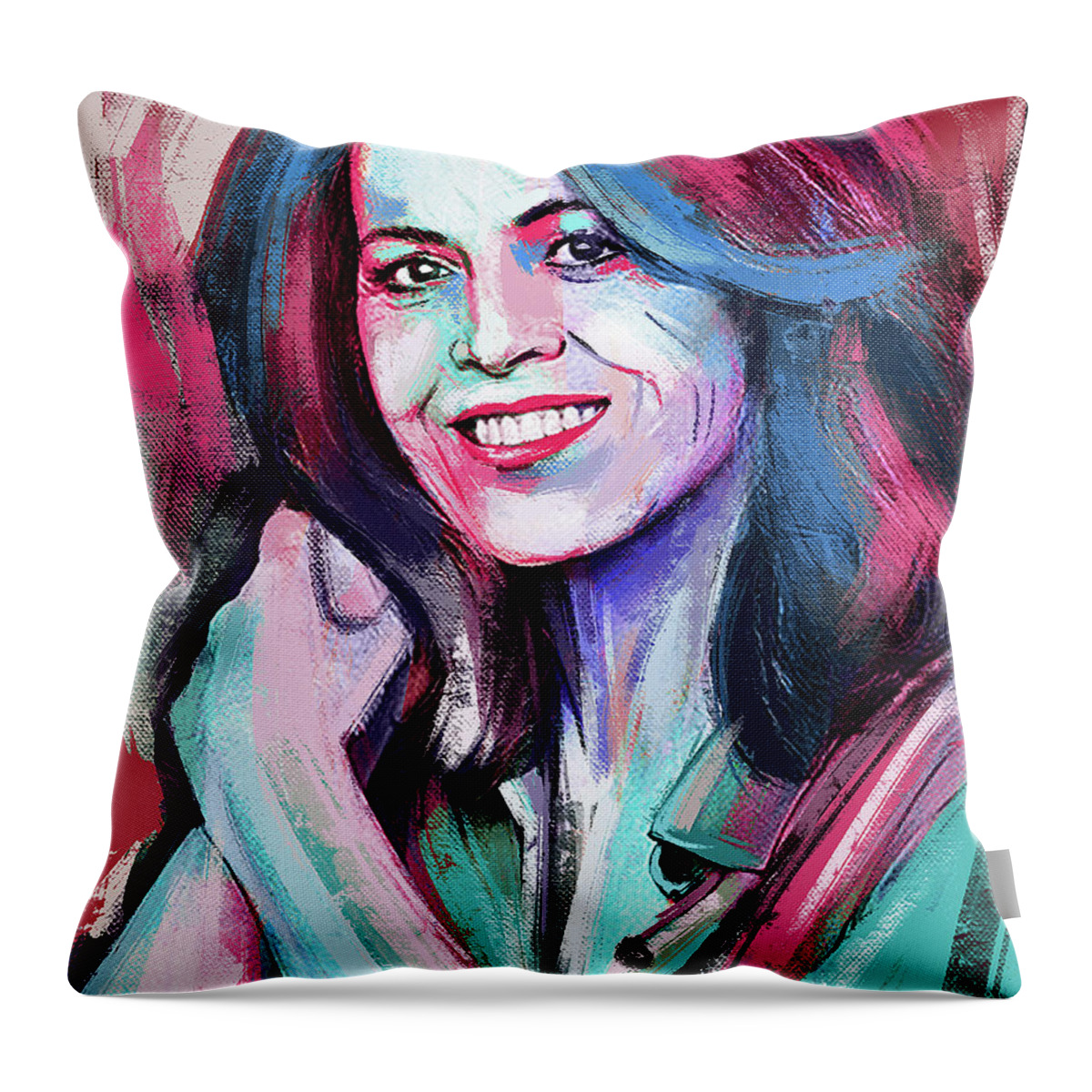 Sigourney Weaver Throw Pillow featuring the painting Sigourney Weaver by Movie World Posters