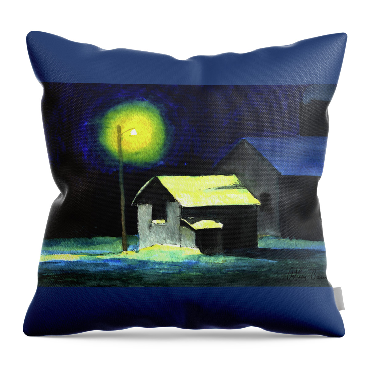Silent Night Throw Pillow featuring the painting Silent Night 2003 by Arthur Barnes