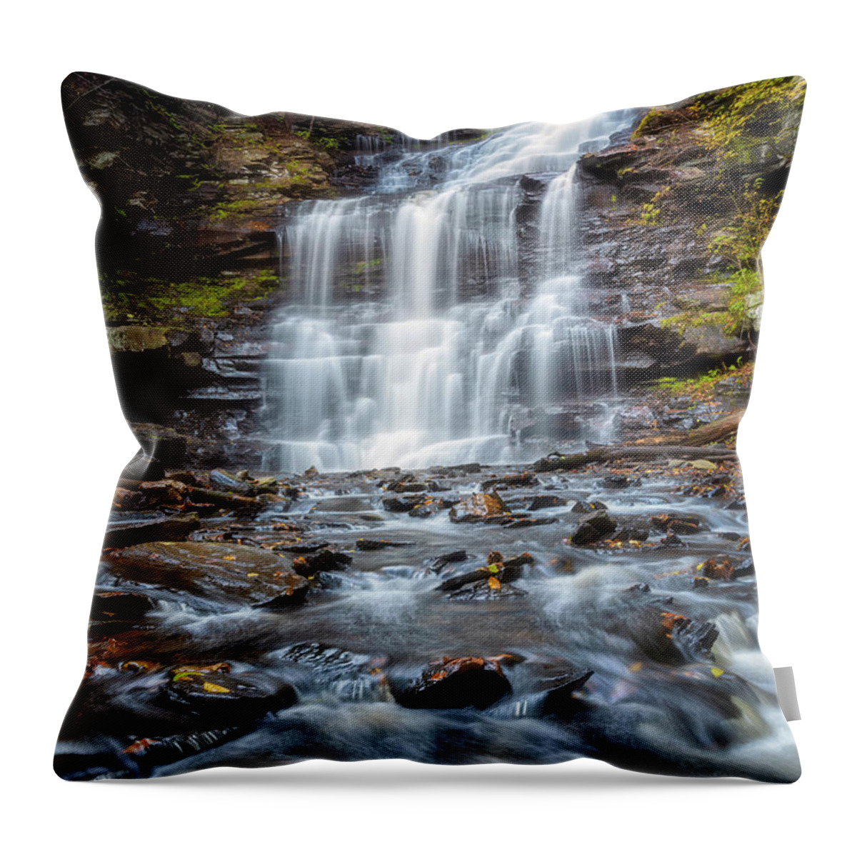 Silky Flow Throw Pillow featuring the photograph Silky Flow by Russell Pugh