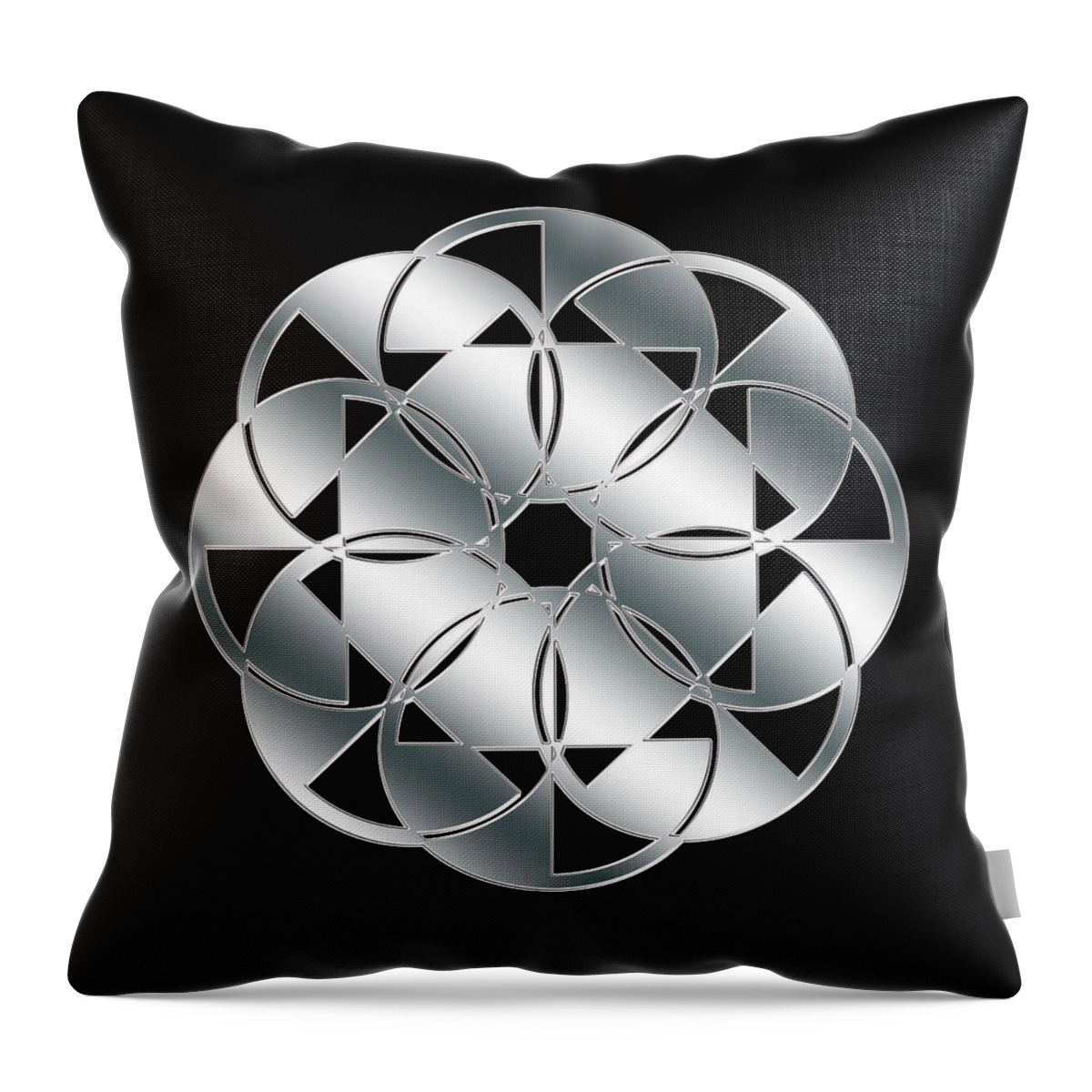 Silver Throw Pillow featuring the digital art Silver and Black 7 by Chuck Staley