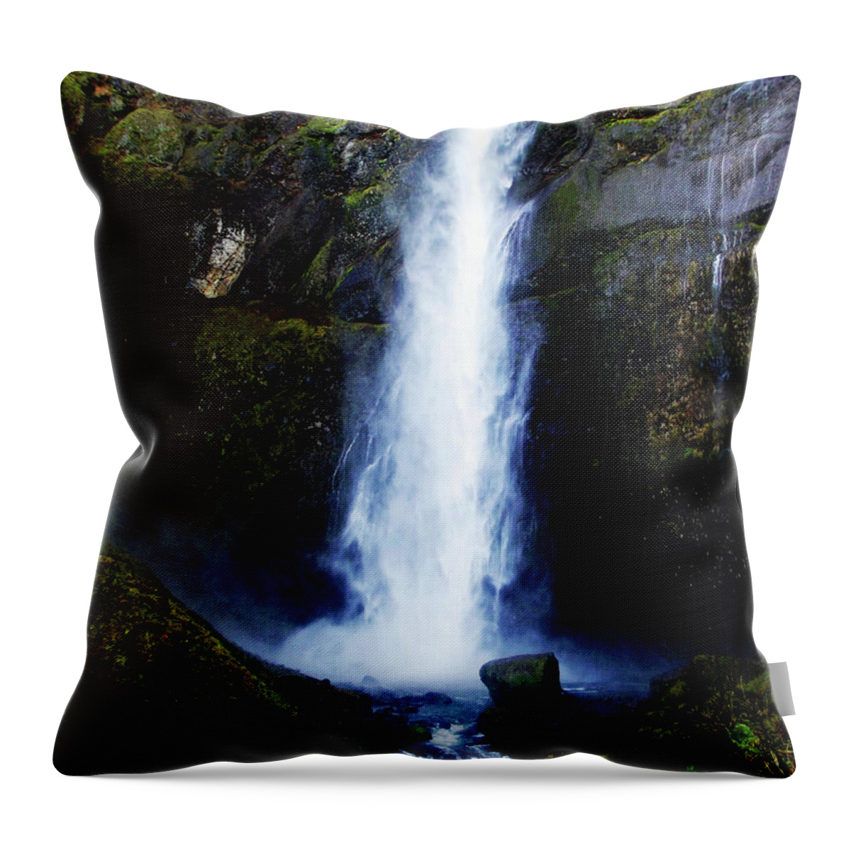 Waterfall Throw Pillow featuring the photograph Silver Falls Waterfall 1 by Melinda Firestone-White