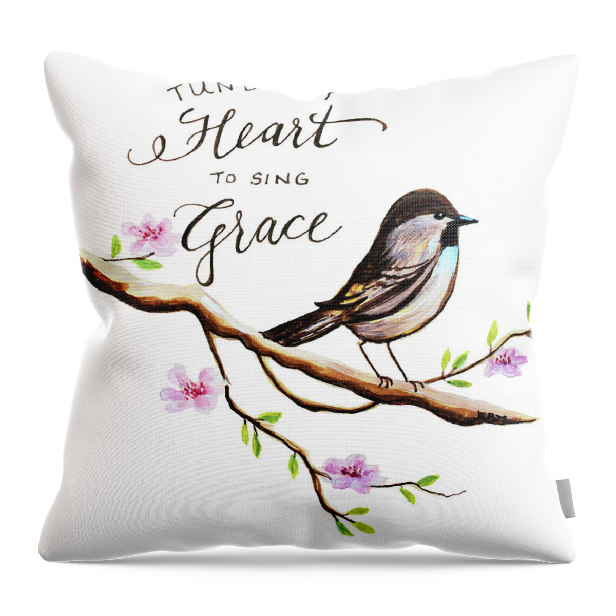 Grace Throw Pillow featuring the painting Sing Grace by Elizabeth Robinette Tyndall
