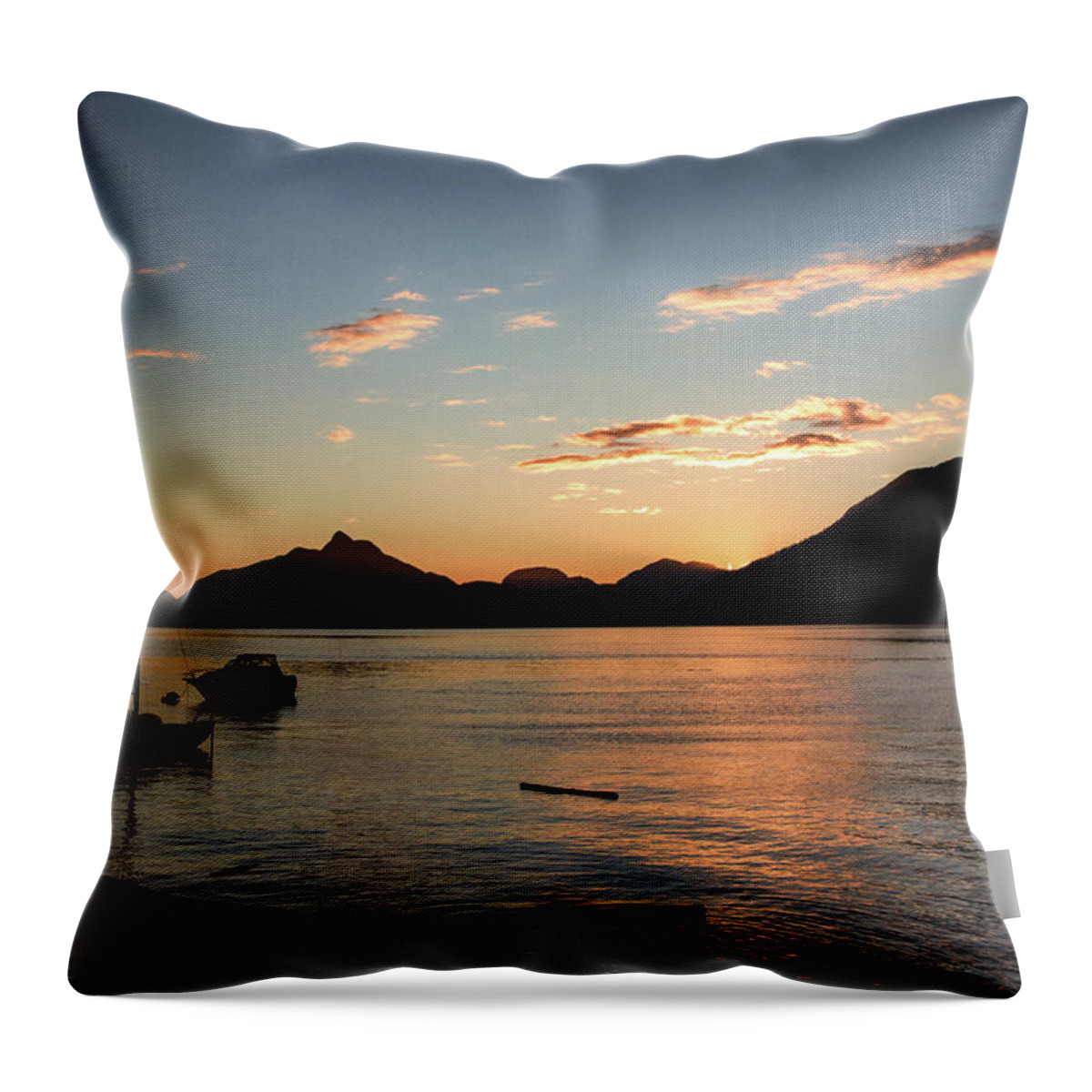 Sunset Throw Pillow featuring the photograph Single Mast in the Late Sun by Monte Arnold