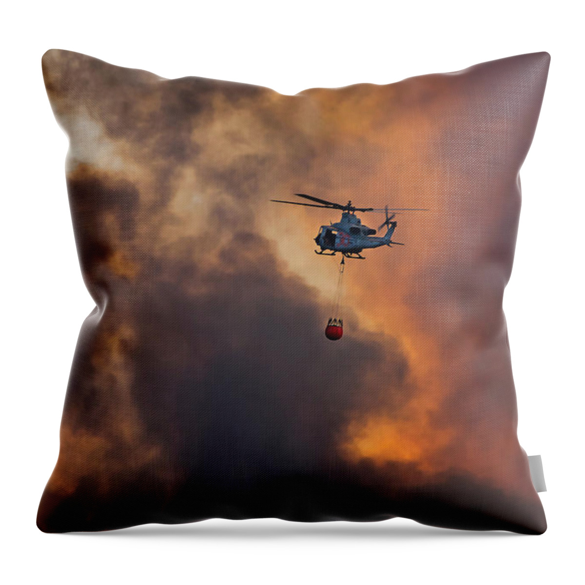 Bell Ah-1z Viper Throw Pillow featuring the photograph Sky Fire by American Landscapes