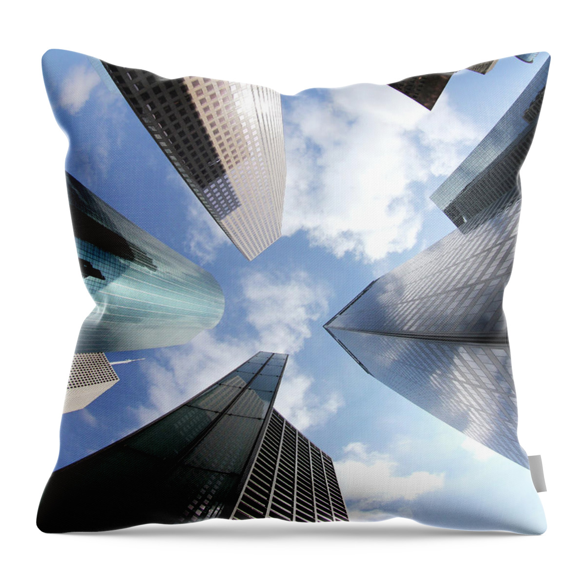 Downtown District Throw Pillow featuring the photograph Skyline by Michael Peña