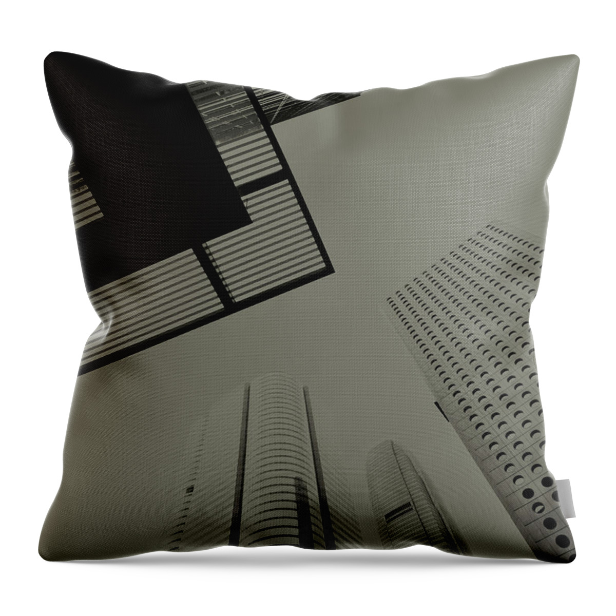 Building Throw Pillow featuring the photograph Skyrise View Vi by Tang Ling