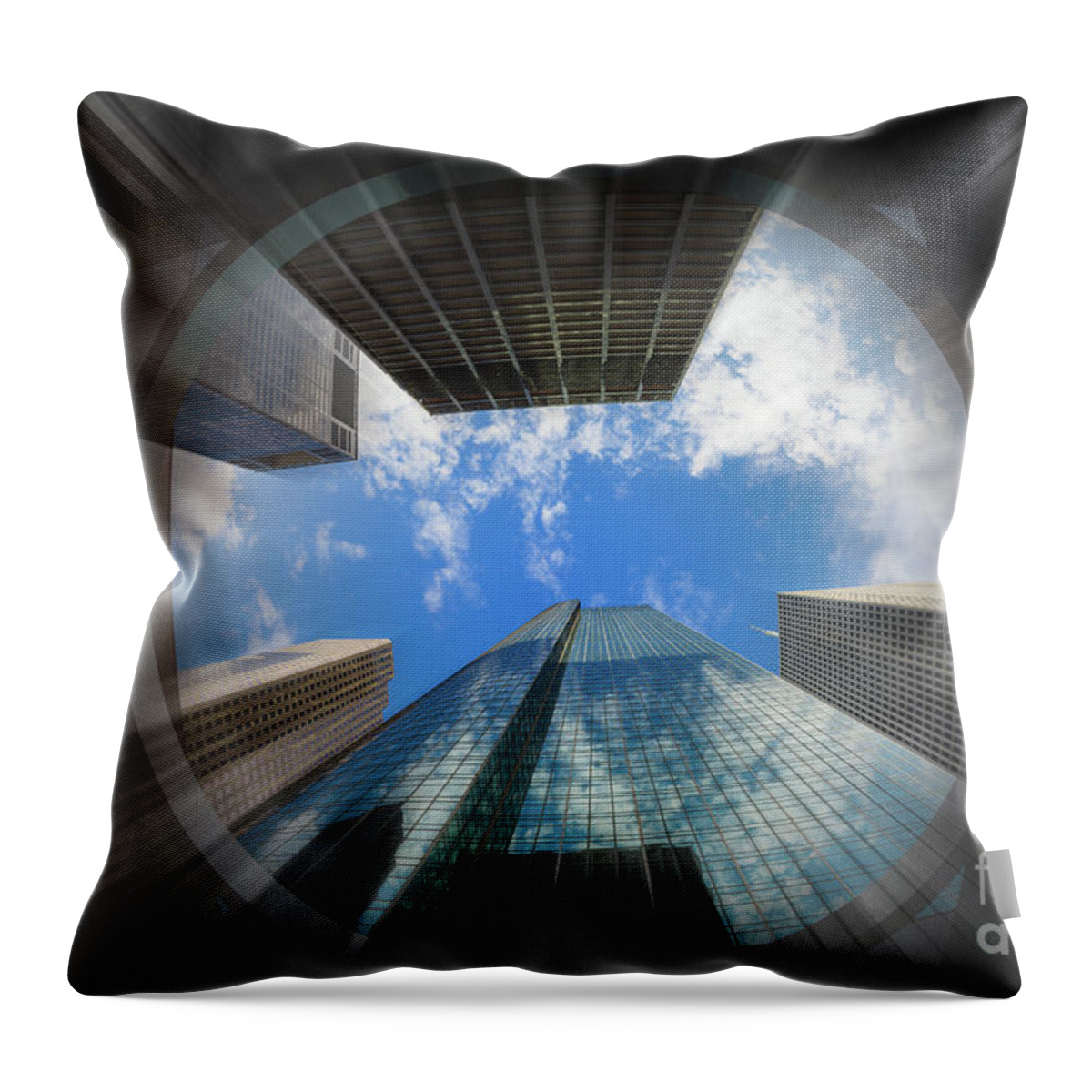 Houston Throw Pillow featuring the photograph Skyscraper Jungle Blur by Raul Rodriguez