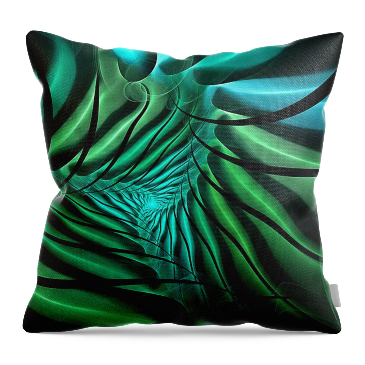 Jigsaw Puzzle Throw Pillow featuring the digital art Slasher Blue Green by Doug Morgan