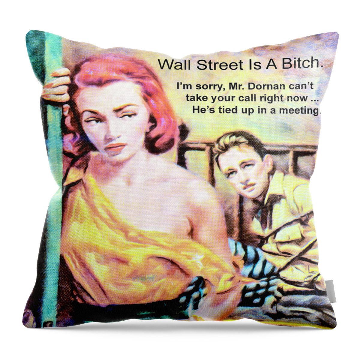 Pulp Fiction Throw Pillow featuring the mixed media Slave Trader by Dominic Piperata