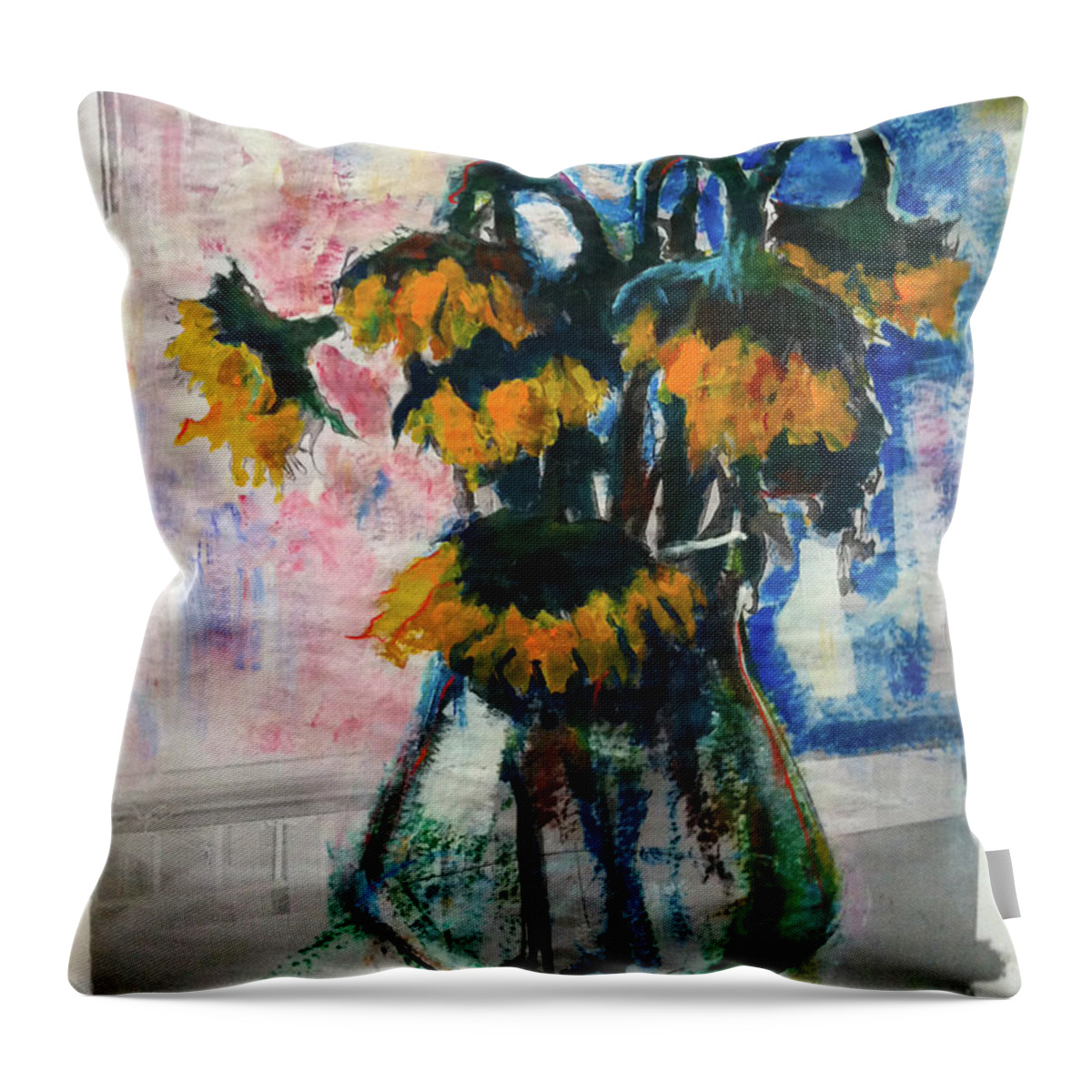 Throw Pillow featuring the painting Sleeping beauties by Maxim Komissarchik