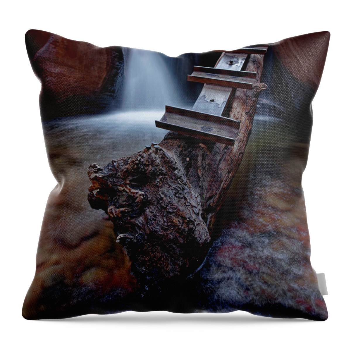 Waterfall Throw Pillow featuring the photograph Slippery When Wet by Jonathan Davison
