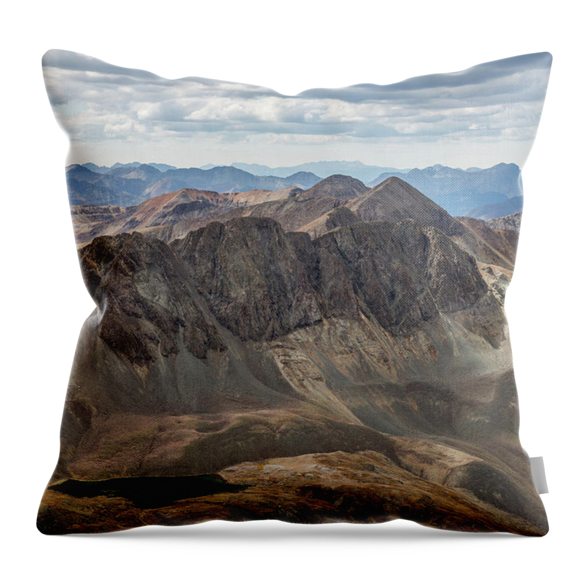 Jones Mountain Throw Pillow featuring the photograph Sloan Lake from the Summit by Jen Manganello