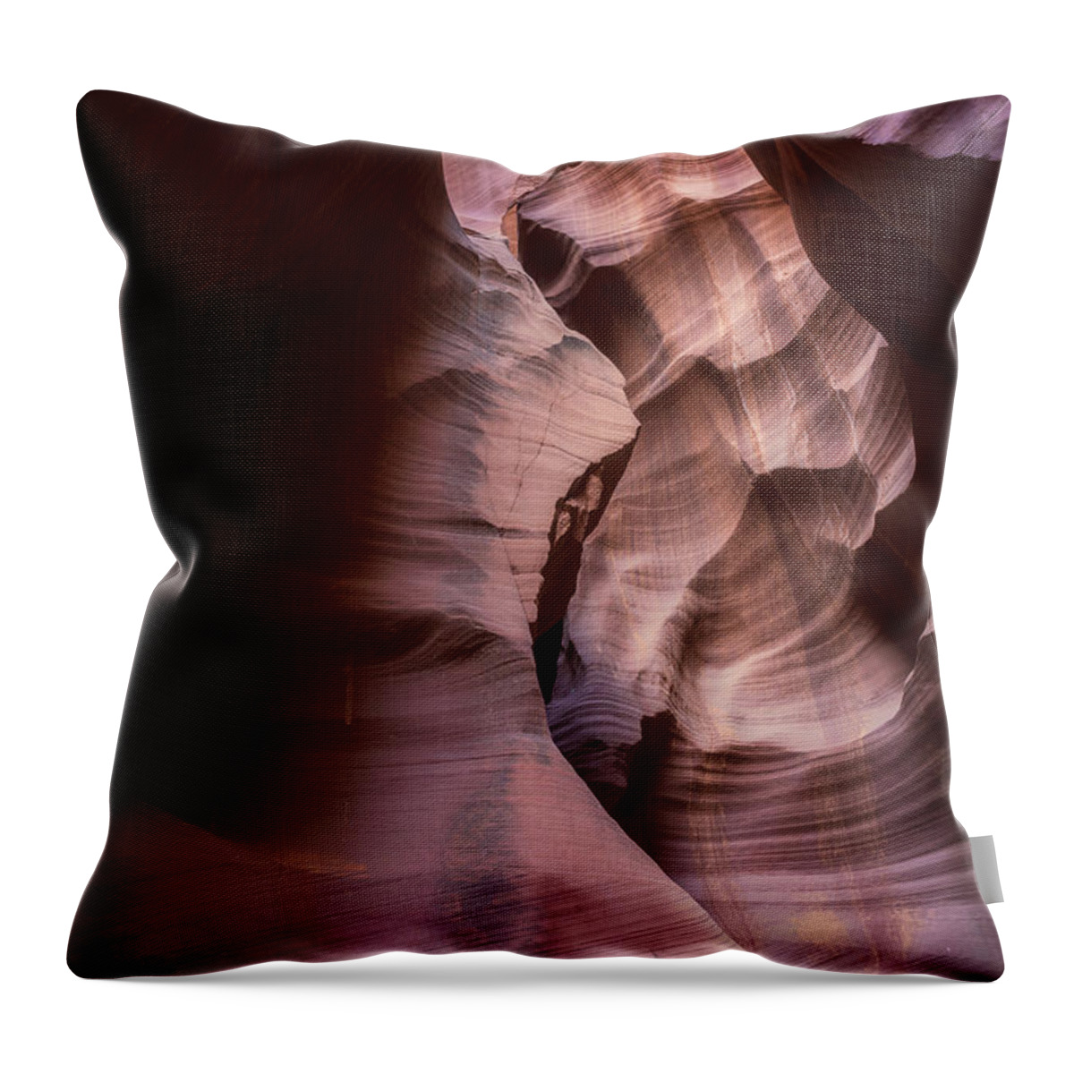 Abstract Throw Pillow featuring the photograph Slot Canyon -3 by Alex Mironyuk