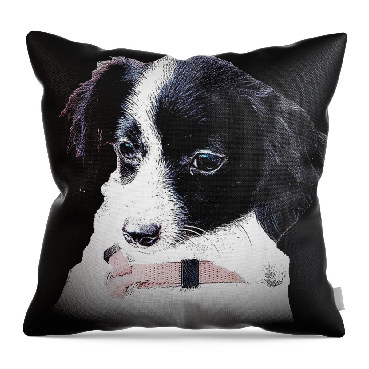 Small Dog Throw Pillow featuring the digital art Small Dog by Cliff Wilson