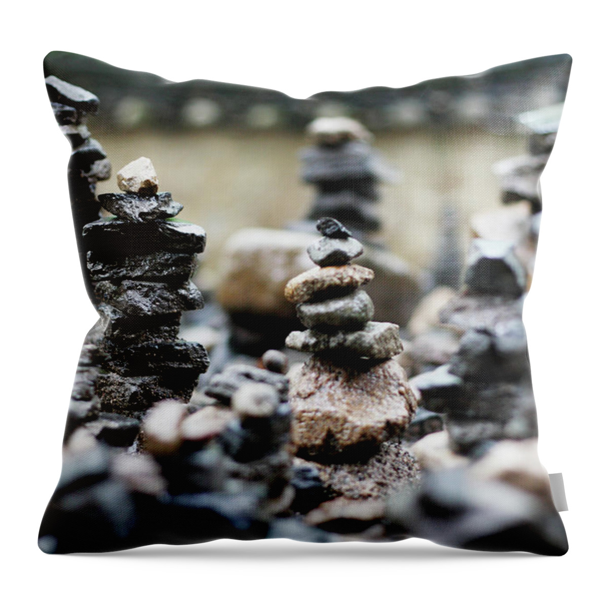 Tranquility Throw Pillow featuring the photograph Small Stones by Marc-henri Desbois