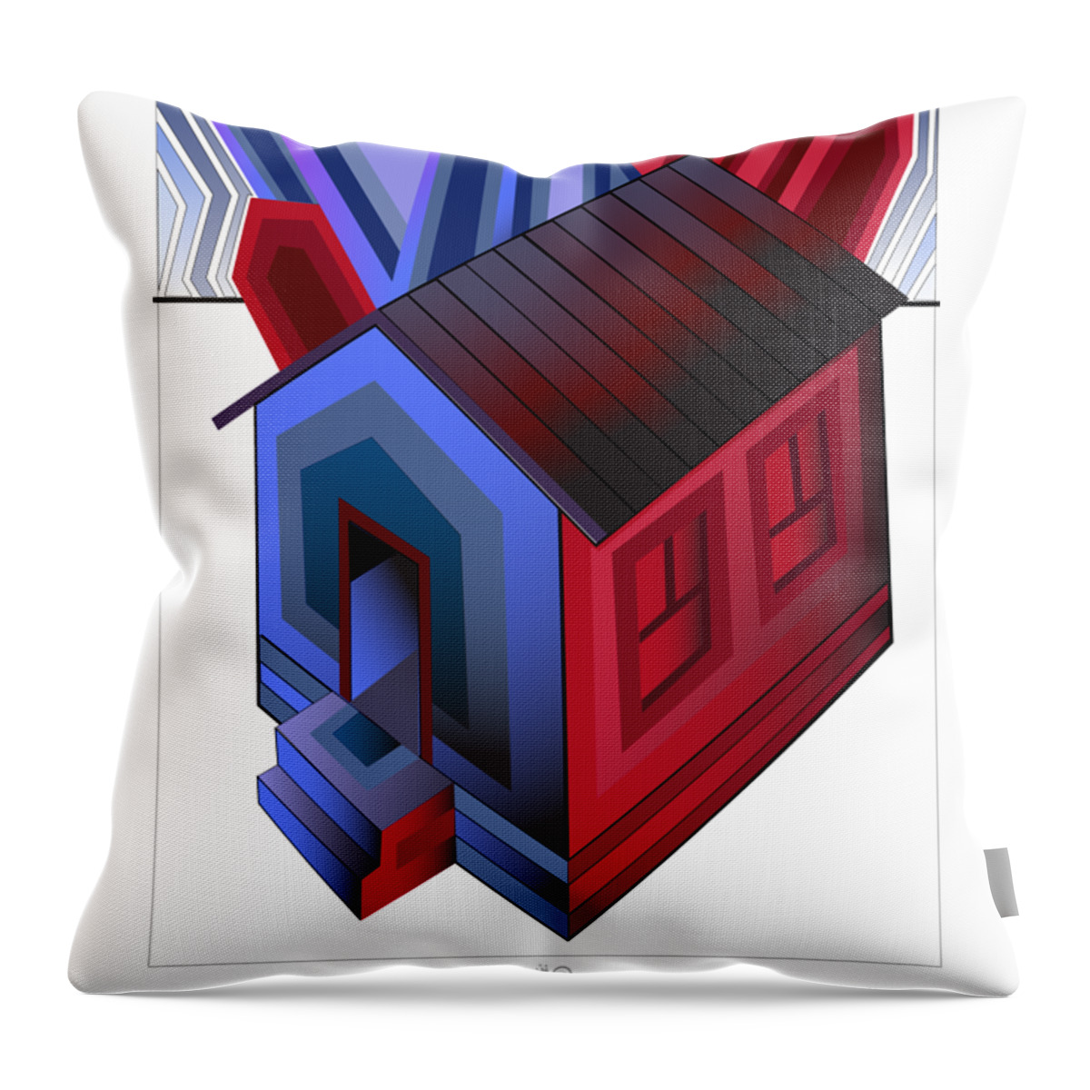 Houses Throw Pillow featuring the digital art Small town by Myron Belfast