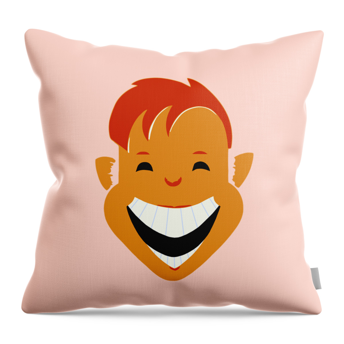  Throw Pillow featuring the drawing Smile by Heidi De Leeuw