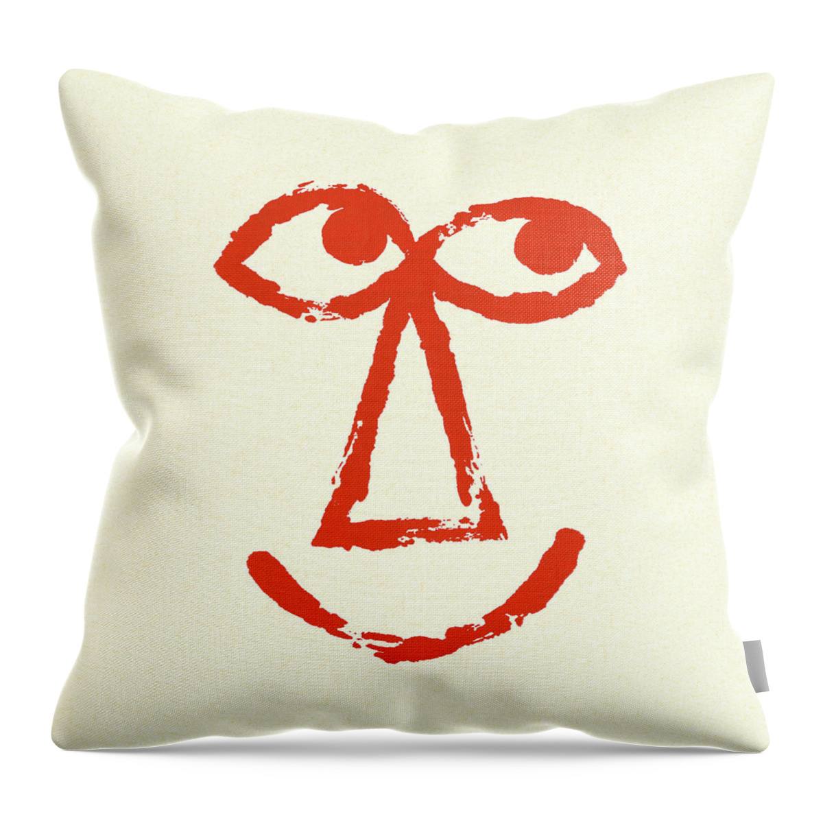 Abstract Throw Pillow featuring the drawing Smiling Face by CSA Images
