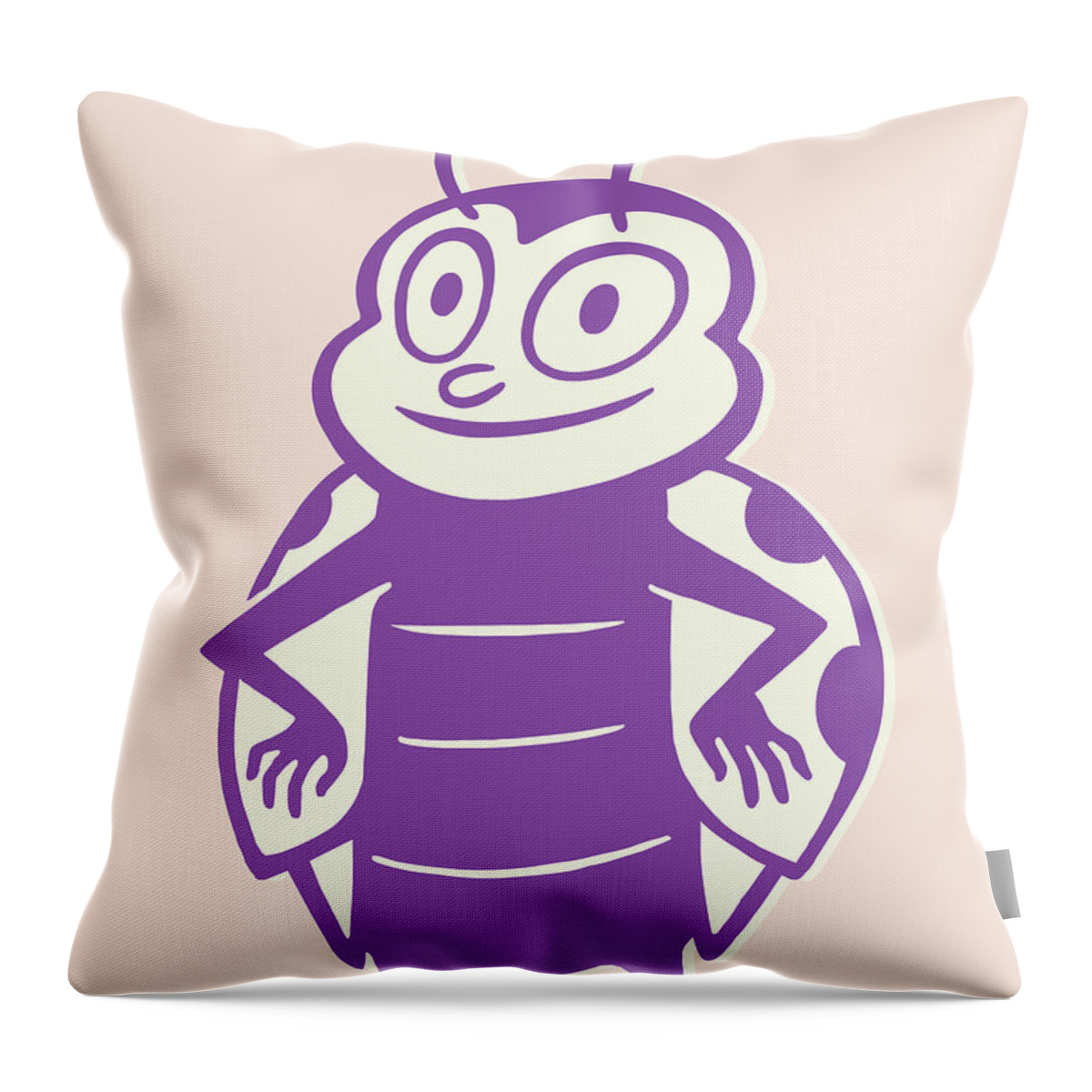 Animal Throw Pillow featuring the drawing Smiling Lady Bug by CSA Images
