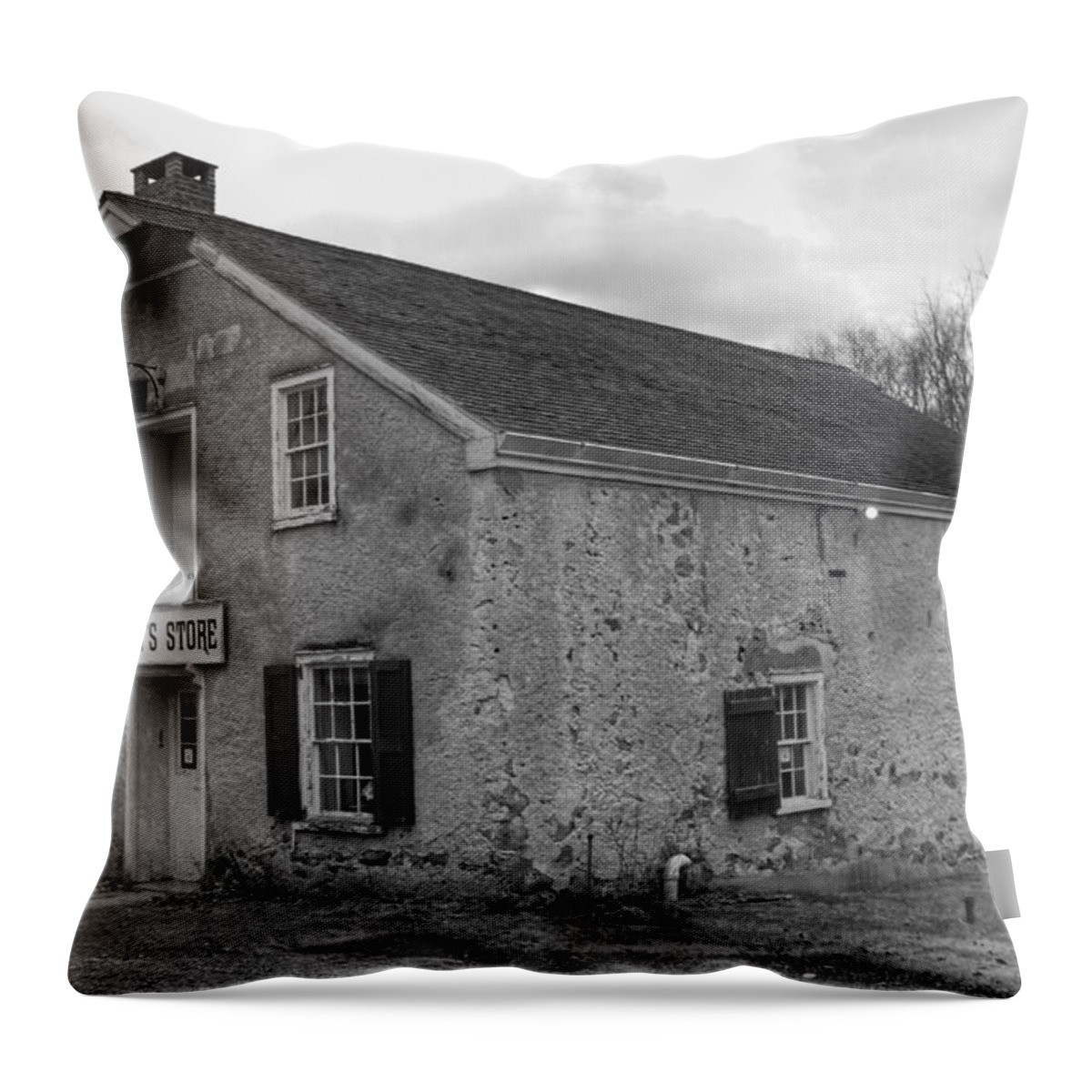 Waterloo Village Throw Pillow featuring the photograph Smith's Store - Waterloo Village by Christopher Lotito