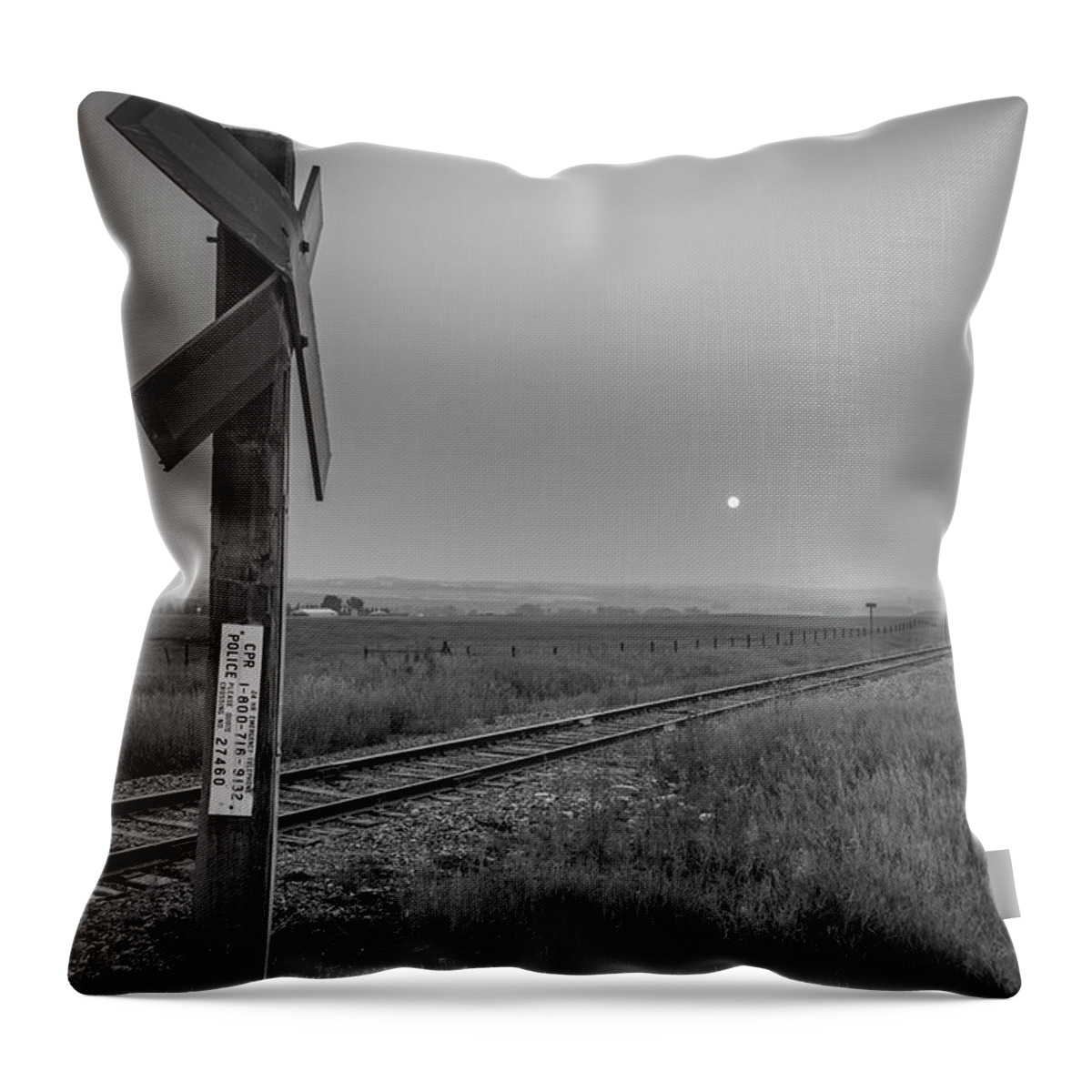 August 2018 Throw Pillow featuring the photograph Smoke Haze Over the Prairie by Phil And Karen Rispin