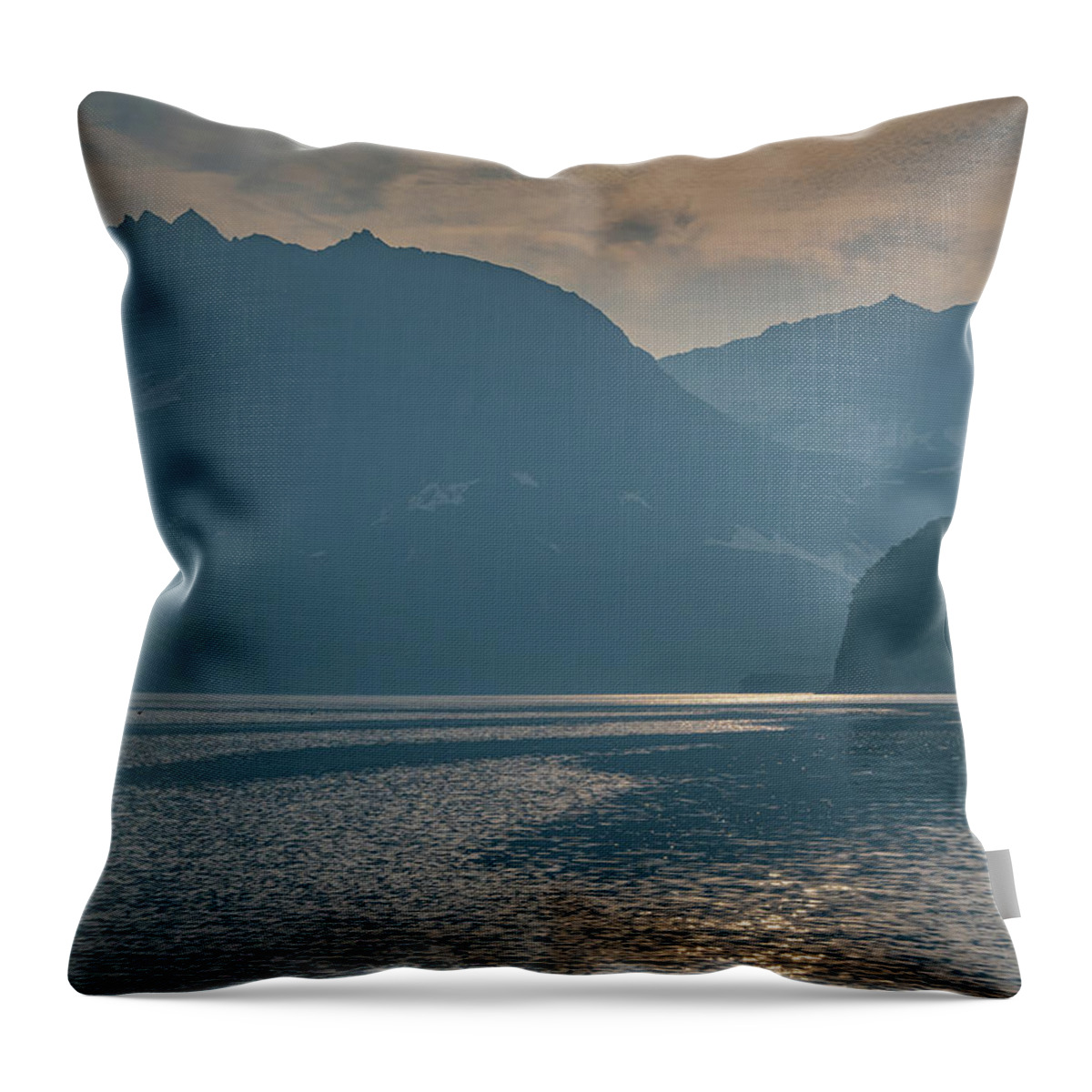 Smoke Throw Pillow featuring the photograph Smoky Haze over Geographic Harbor by Mark Hunter