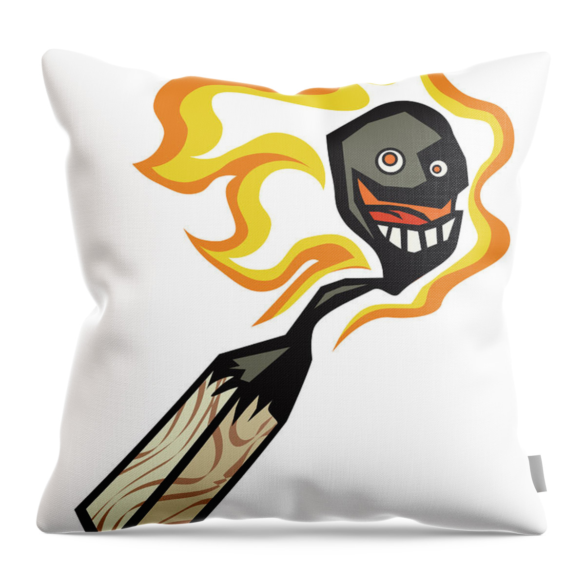 Aggravated Throw Pillow featuring the drawing Smoldering Matchstick by CSA Images