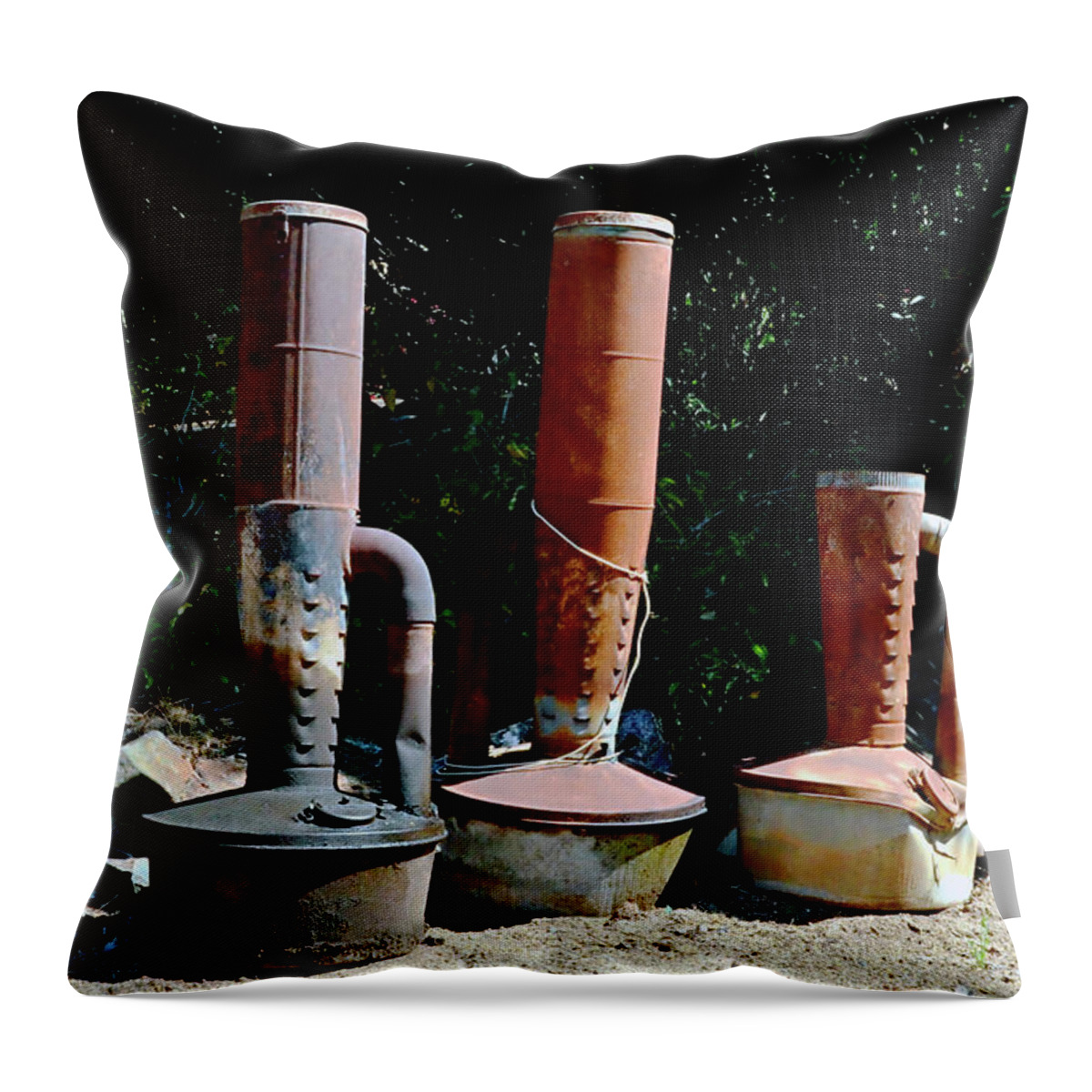  Throw Pillow featuring the photograph Smudge Pot Farming by Debby Pueschel